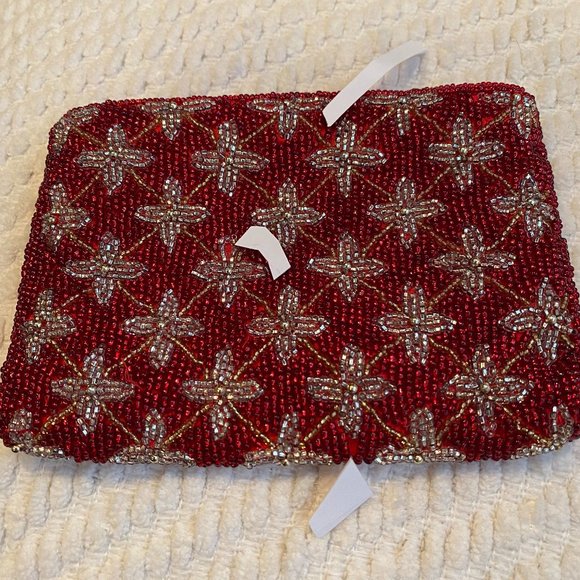 Vintage Bead pouch white points@missing beads - Picture 3 of 5